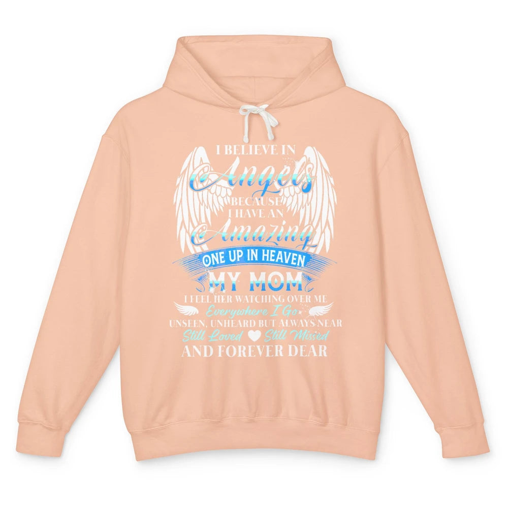 My Mom In Heaven Angel Wings Mother Memories Forever Love Unisex Lightweight Hoodie