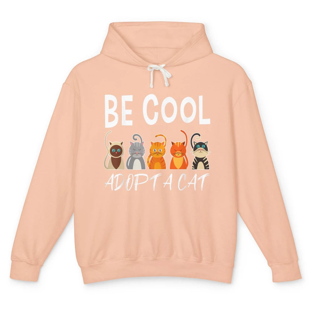 Retro Be Cool Adopt A Cat Funny Foster Cat Adoption Rescue Unisex Lightweight Hoodie
