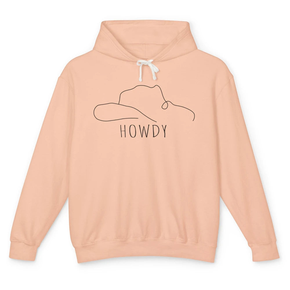 Retro Cowboy Hat Howdy Western Country Texas Cowgirls Gift Unisex Lightweight Hoodie