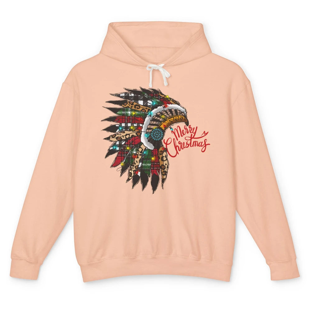 Christmas Headdress Indian Hat Leopard Western Christmas Unisex Lightweight Hoodie