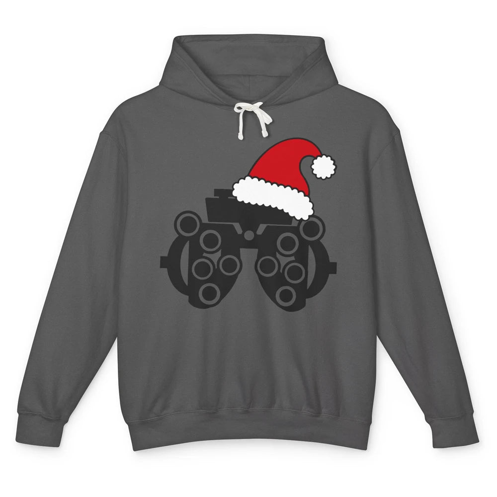 Phoropter Santa Hat Optometrist Christmas Ophthalmic Tech Unisex Lightweight Hoodie