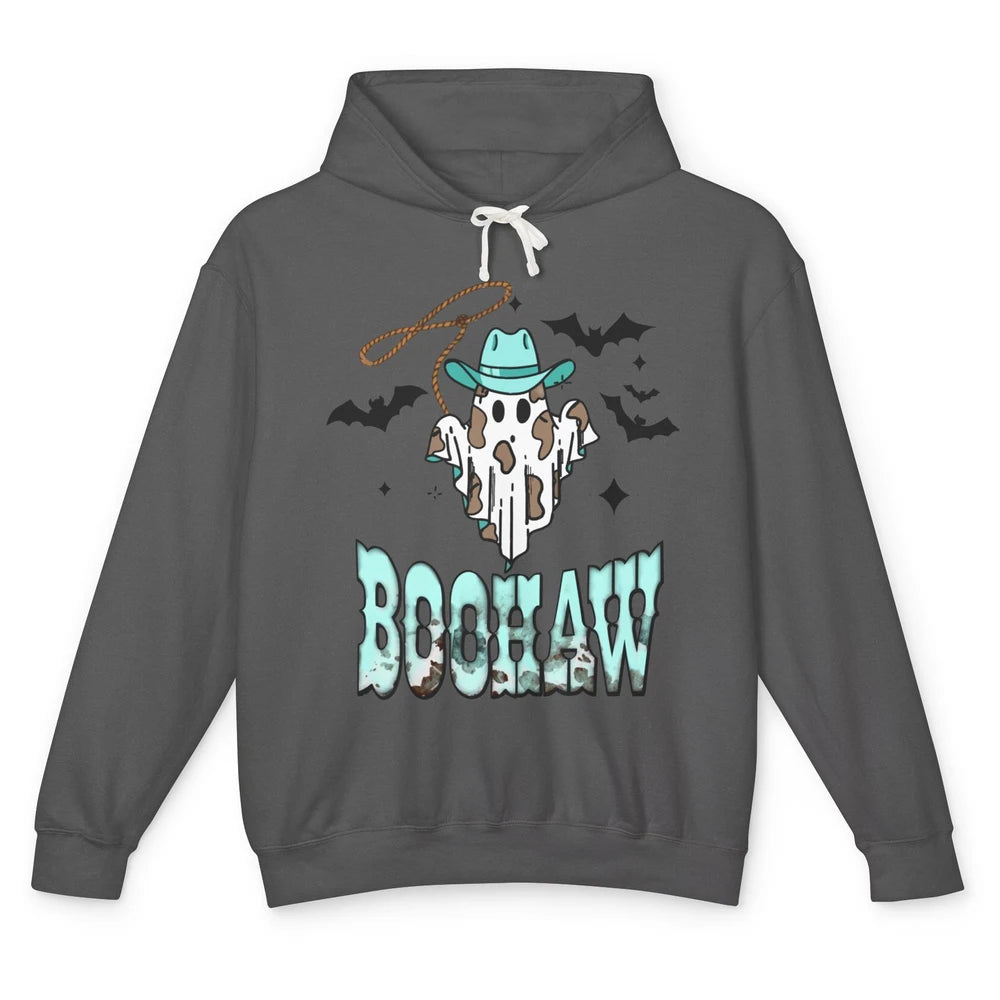 Retro Halloween Boohaw Cowboy Ghost Spooky Western Halloween Unisex Lightweight Hoodie