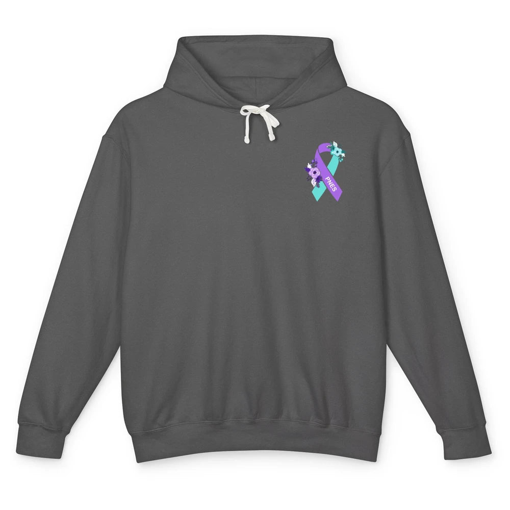 Psychogenic Non-epileptic Seizures PNES Purple Teal Ribbon Unisex Lightweight Hoodie