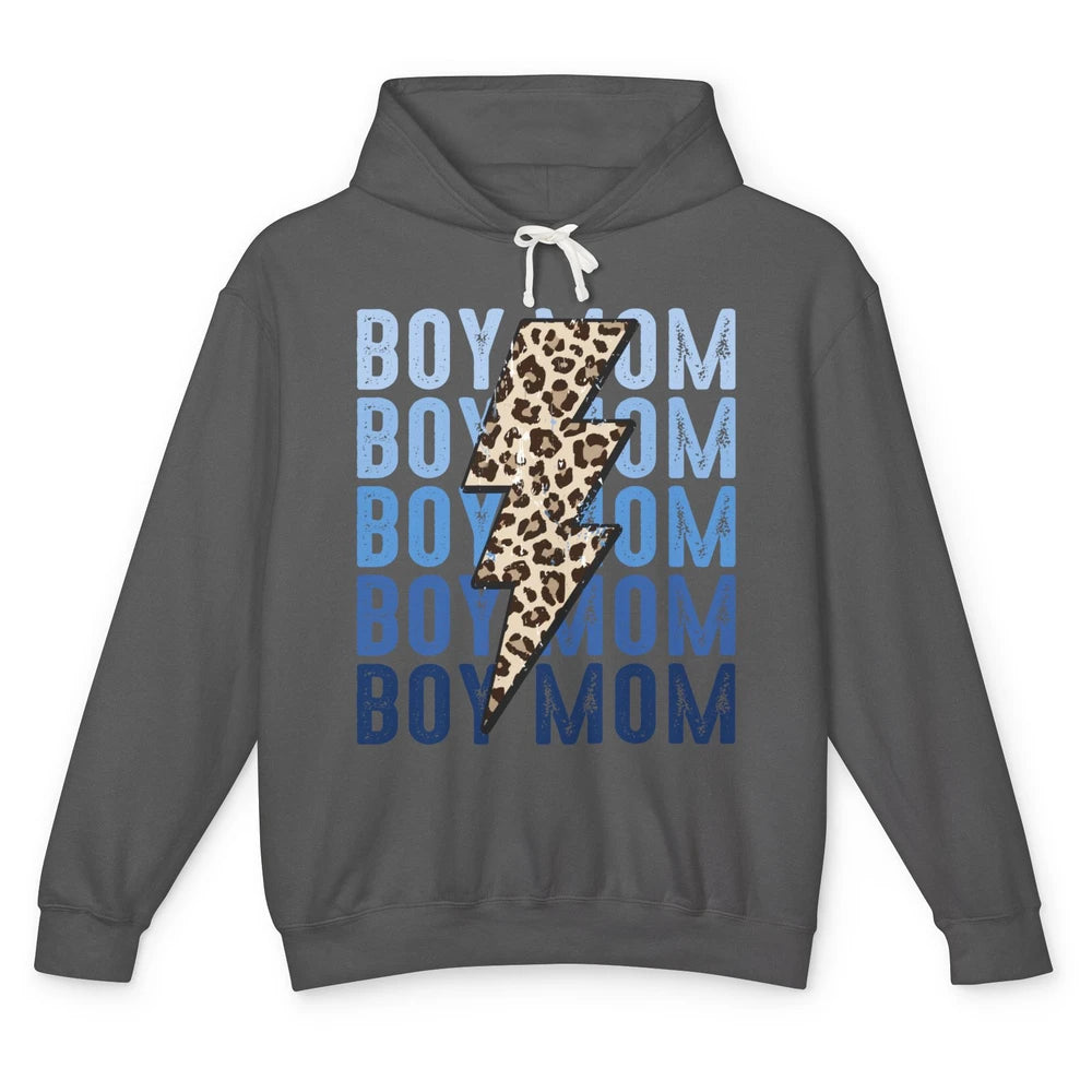 Retro Leopard Boy Mom Lightning Bolt Western Country Mama Unisex Lightweight Hoodie