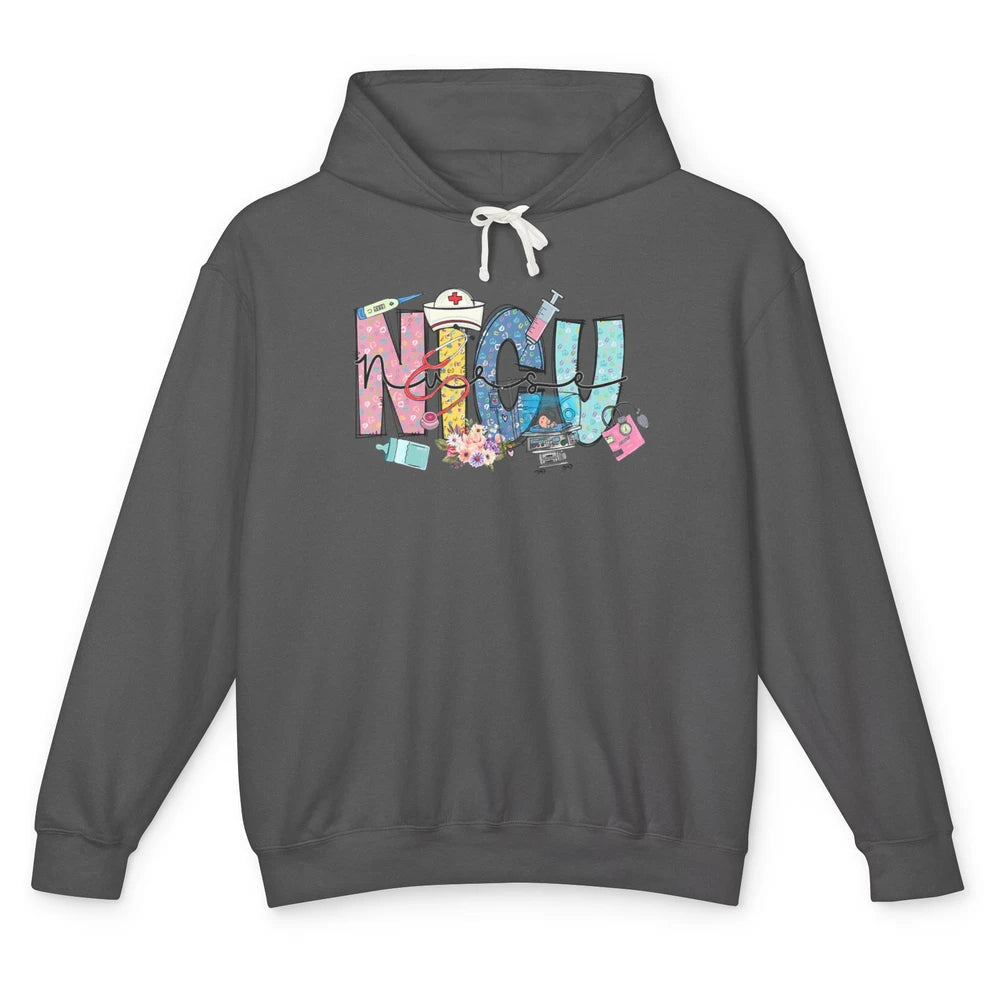 Nicu Nurse Registered Therapist Nursing Floral Leopard Care Unisex Lightweight Hoodie