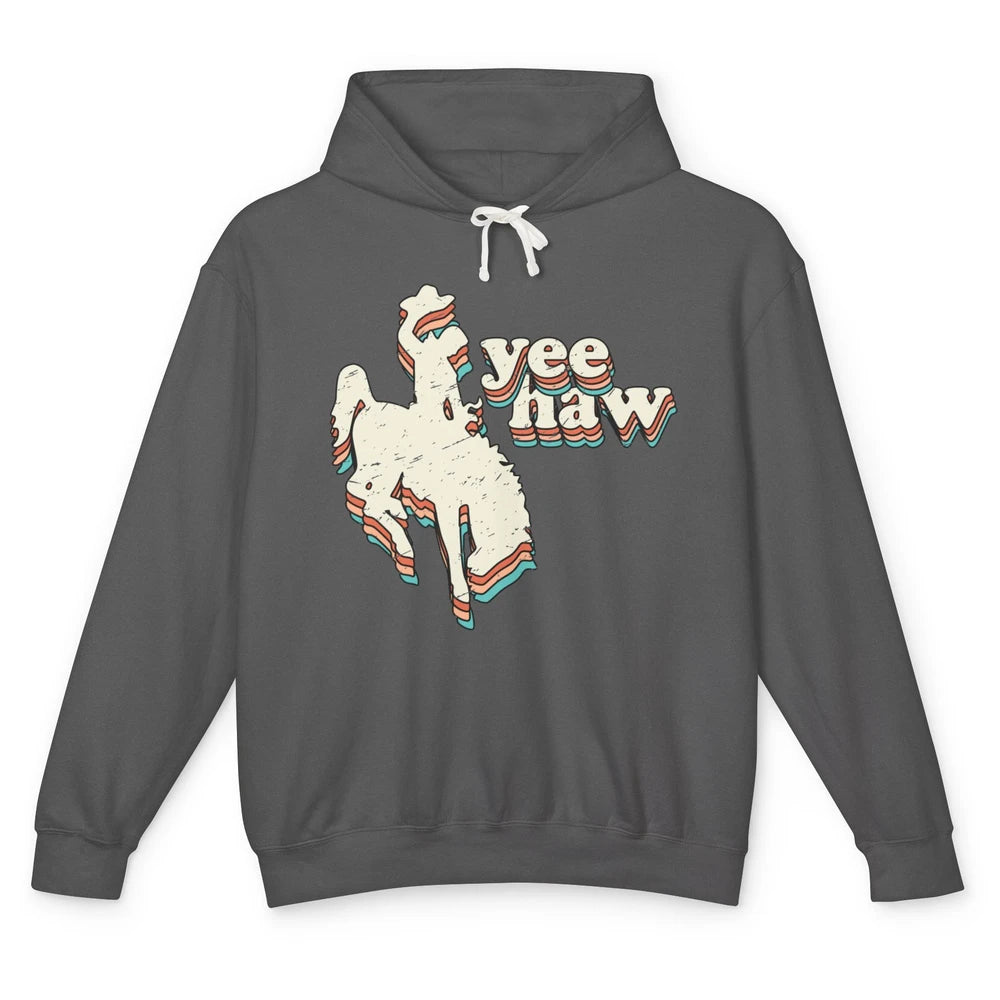 Retro Cowboy Yeehaw Western Country Cowgirls Horse Lovers Unisex Lightweight Hoodie