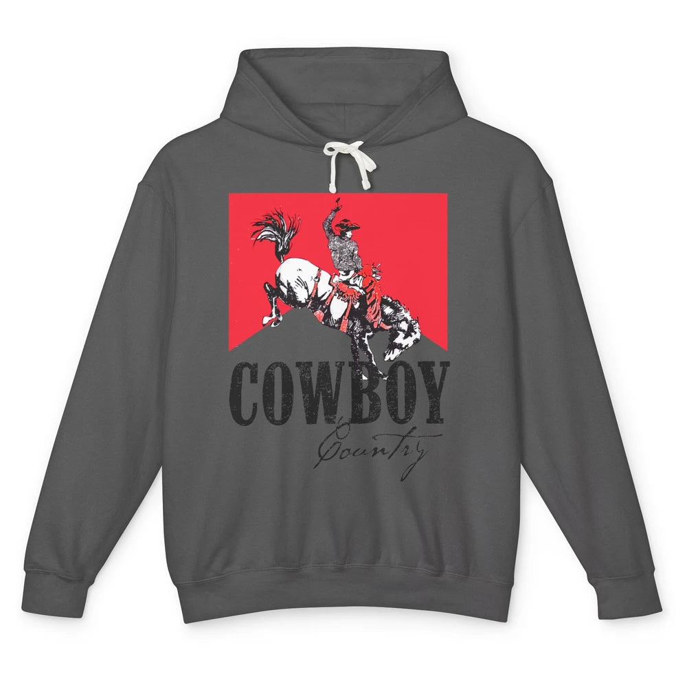 Retro Cowboy Country Horseback Western Country Cowgirl Gift Unisex Lightweight Hoodie