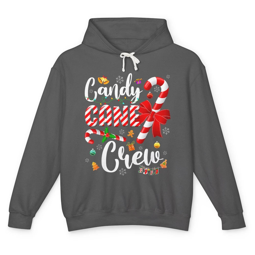 Merry Christmas Sweet Candy Cane Crew Xmas Tree Lights Santa Unisex Lightweight Hoodie