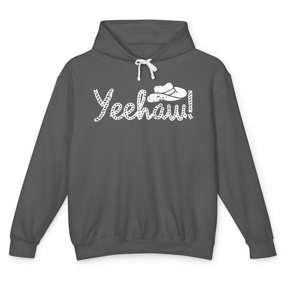 Retro Cowboy Lasso Hat Yeehaw Western Country Cowgirls Horse Unisex Lightweight Hoodie