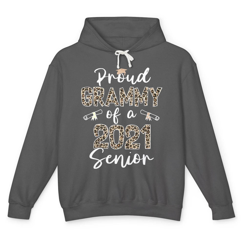 Proud Grammy Of A 2021 Senior Senior 2021 Grad Party Leopard Unisex Lightweight Hoodie