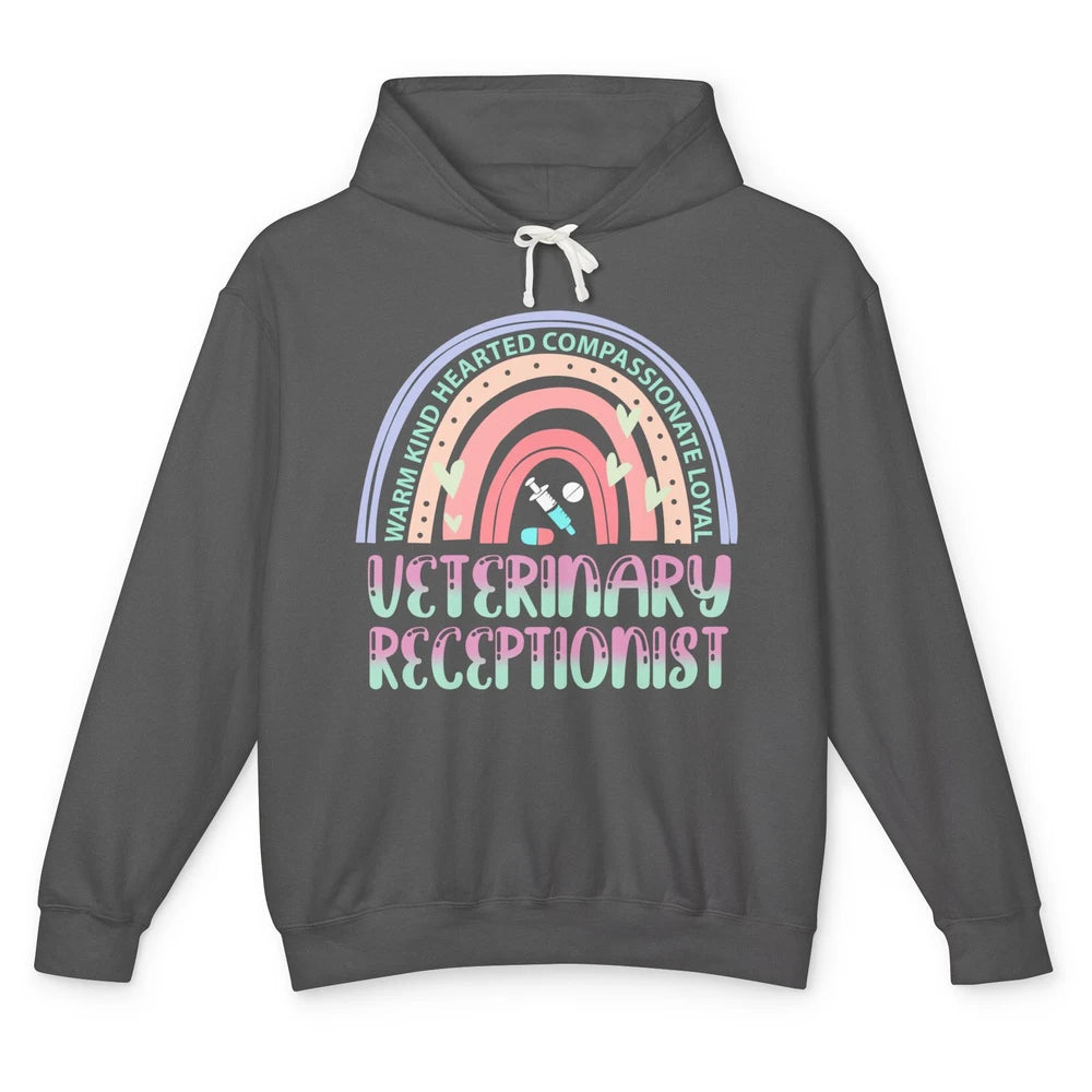 Pink Rainbow Veterinarian Receptionist Dog Recue Dog Mom Unisex Lightweight Hoodie