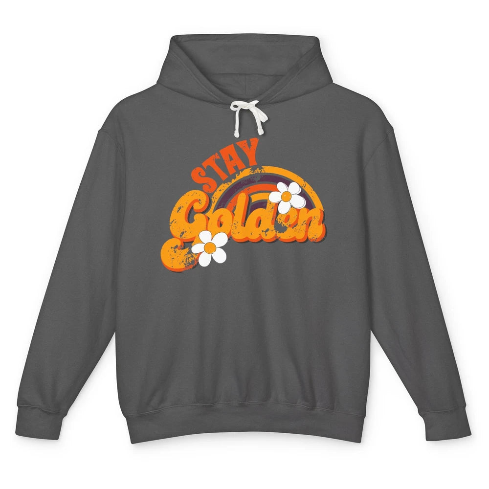 Retro Daisy Rainbow Stay Golden Summer Vintage Positive Life Unisex Lightweight Hoodie