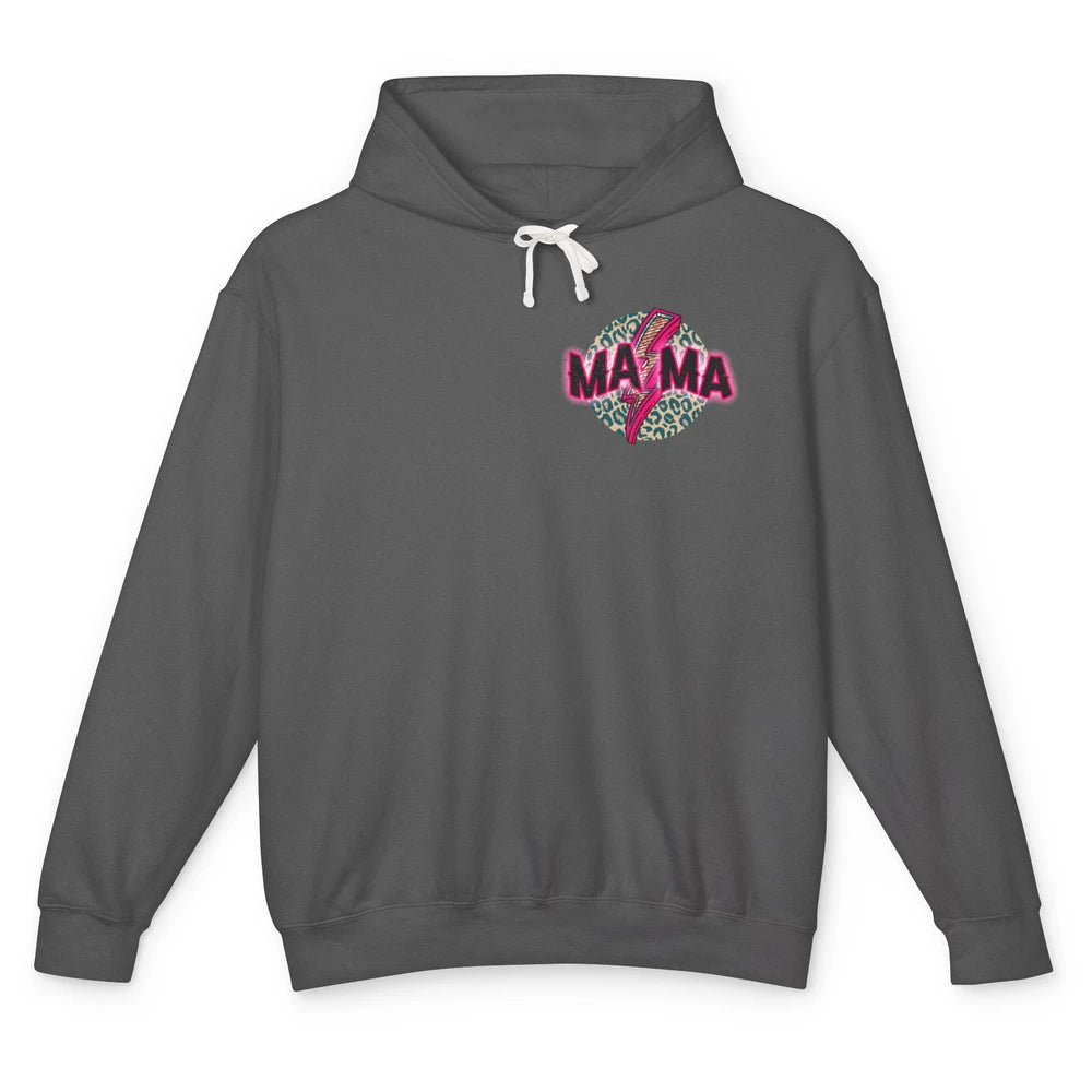 Retro Mama Leopard Pink Lightning Bolt Western Country Mama Unisex Lightweight Hoodie