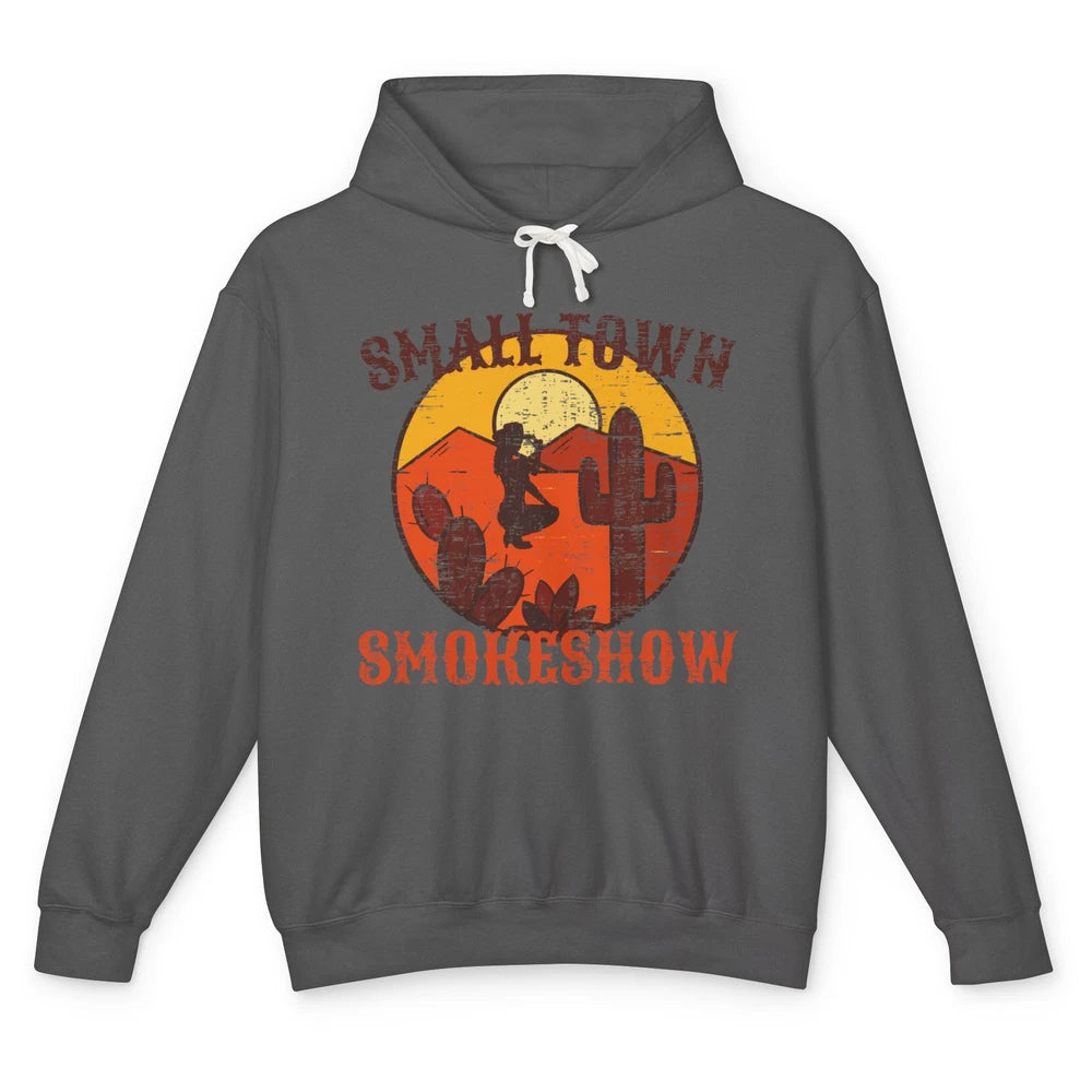 Retro Cowgirl Desert Small Town Smokeshow Western Country Unisex Lightweight Hoodie