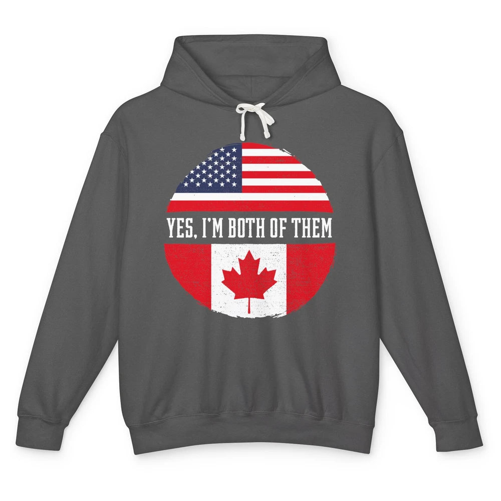 Proud American Canadian Yes I Am Both of Them Unisex Lightweight Hoodie