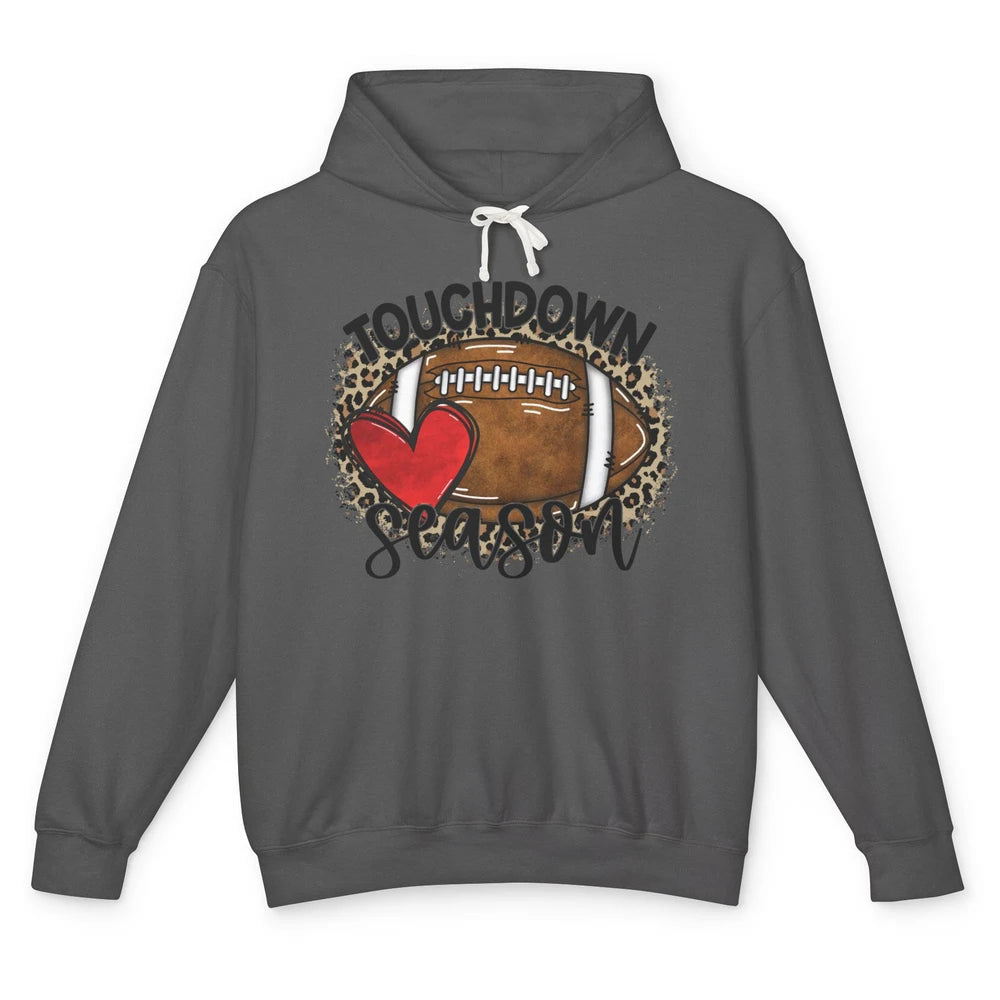 Retro Leopard Football Touchdown Season Football Player Gift Unisex Lightweight Hoodie
