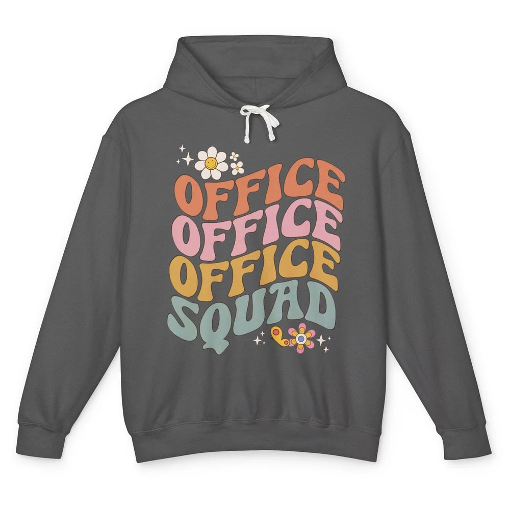 Retro Office Squad Hippie Groovy Office Staff Positive Mind Unisex Lightweight Hoodie