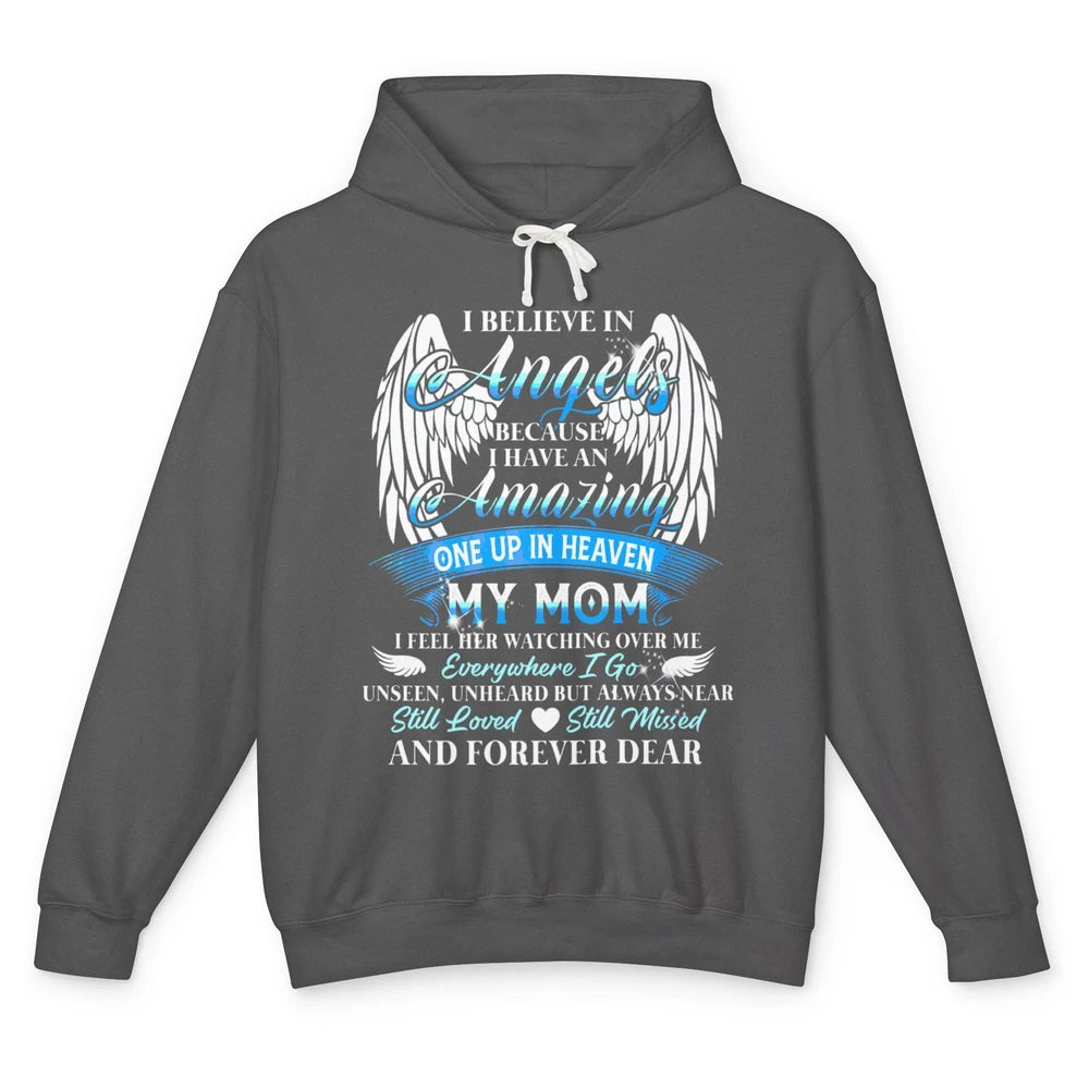 My Mom In Heaven Angel Wings Mother Memories Forever Love Unisex Lightweight Hoodie