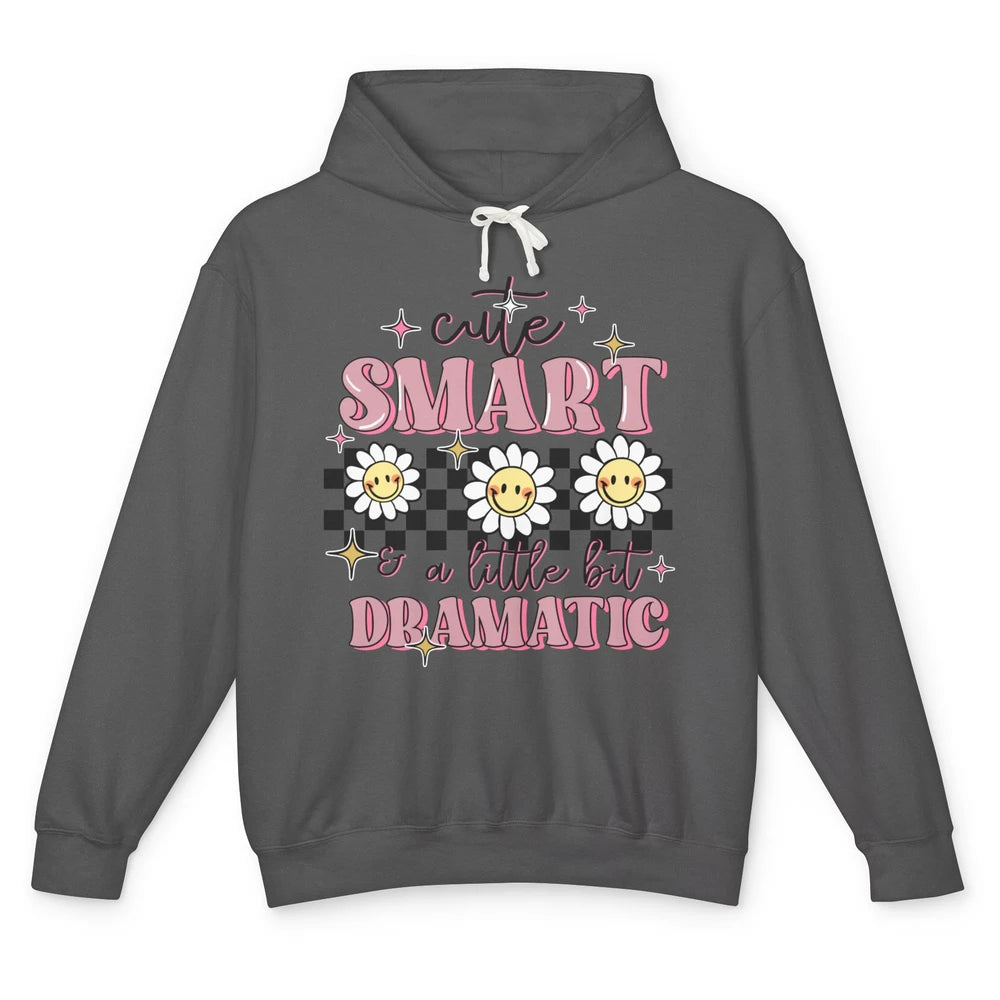 Retro Groovy Cute Smart & A Little Bit Dramatic Cute Girl Unisex Lightweight Hoodie