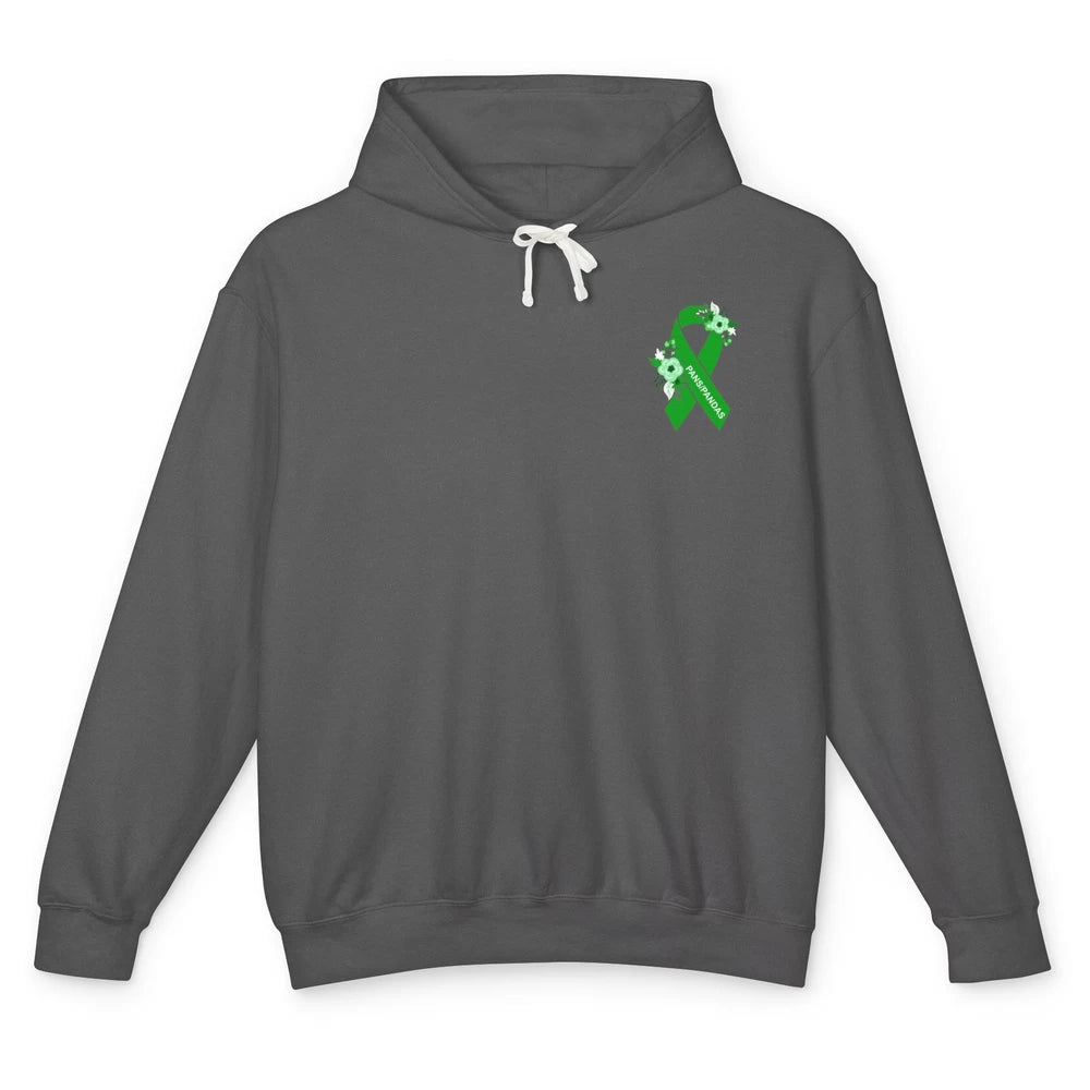 PANS/PANDAS Awareness Floral Green Ribbon Pans Disease Unisex Lightweight Hoodie