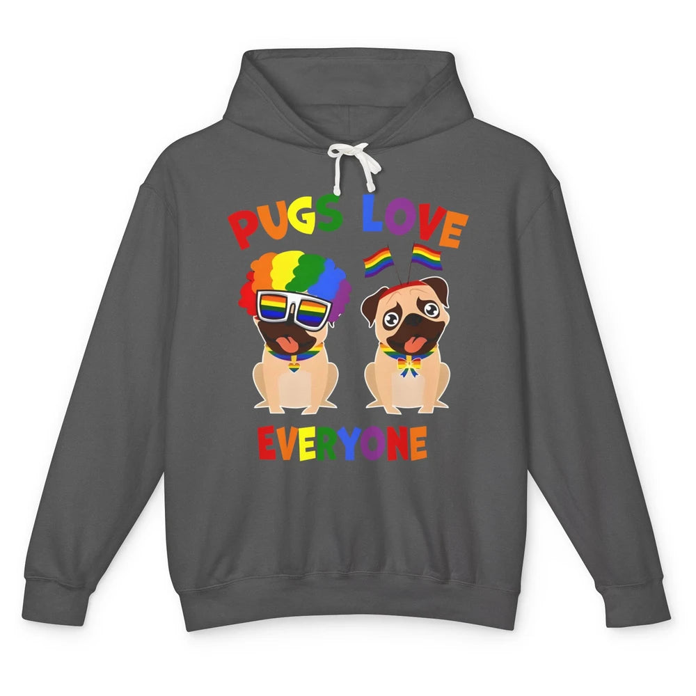 Pride Parade Pugs Love Everyone LGBT Pugs Gay Pride LGBT Unisex Lightweight Hoodie