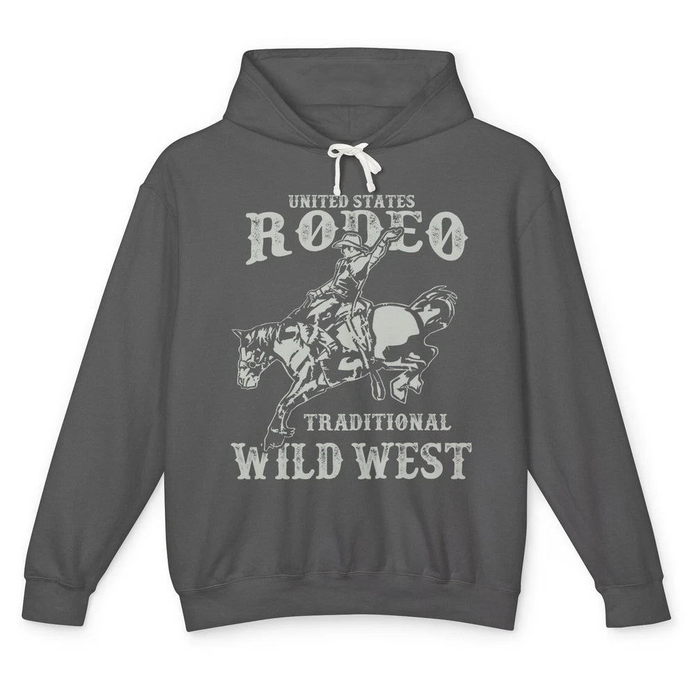 Retro Cowboy US Rodeo Traditional Wild West Western Cowgirl Unisex Lightweight Hoodie