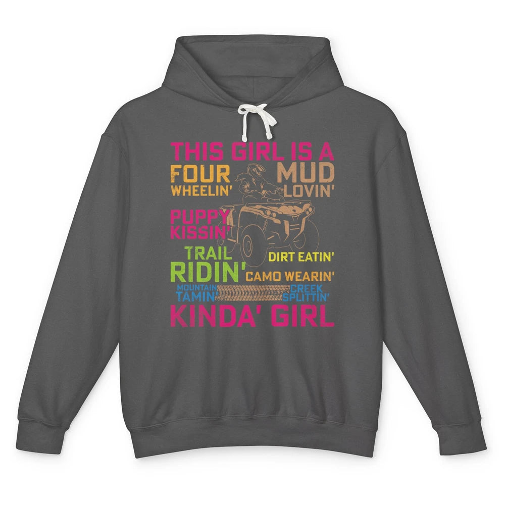 Retro Mud Quad Princess UTV ATV Rider 4 Wheel SXS Offroad Unisex Lightweight Hoodie