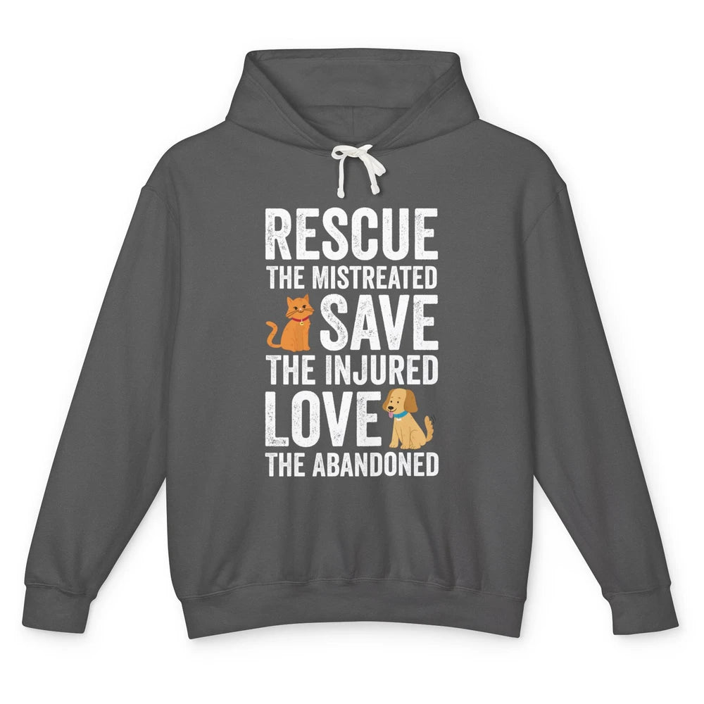 Rescue Mistreated Save Injured Adopt Dog Cat Animal Rescuer Unisex Lightweight Hoodie