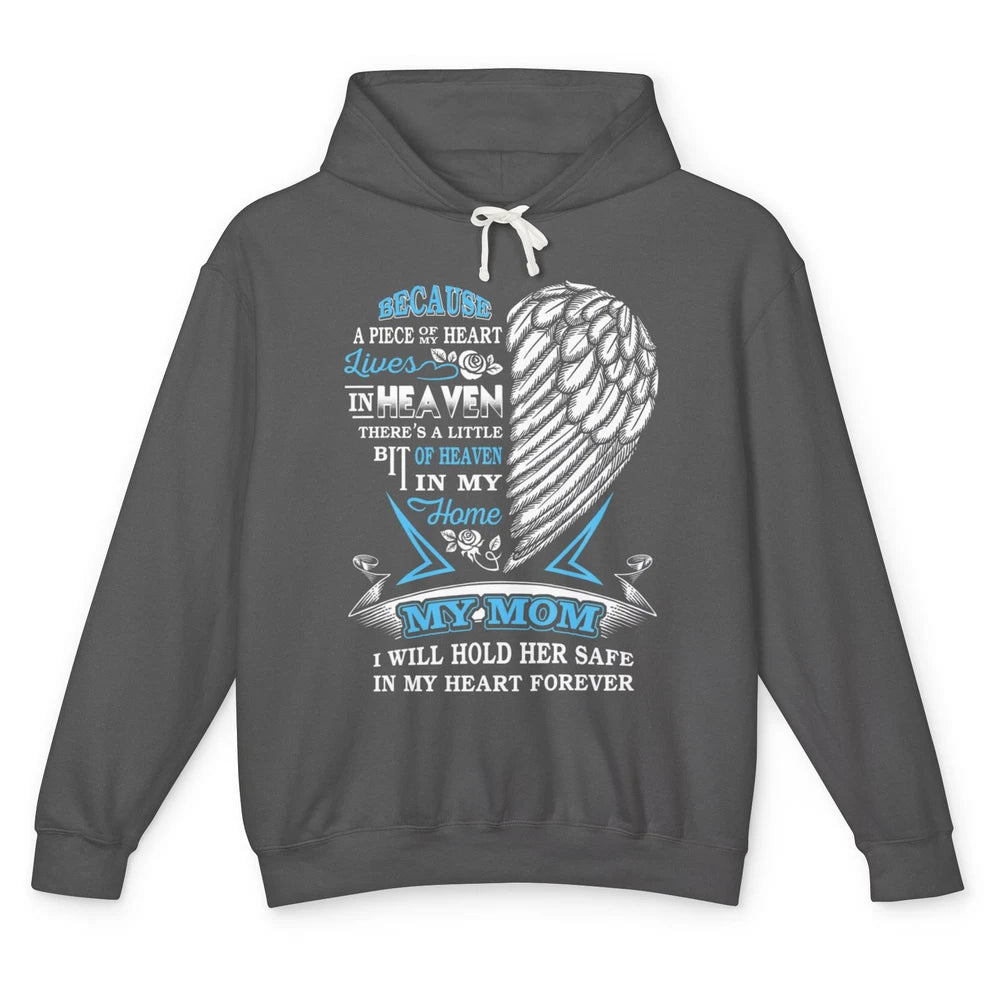 My Mom In Heaven Angel Wings Mother In Memories My Guardian Unisex Lightweight Hoodie