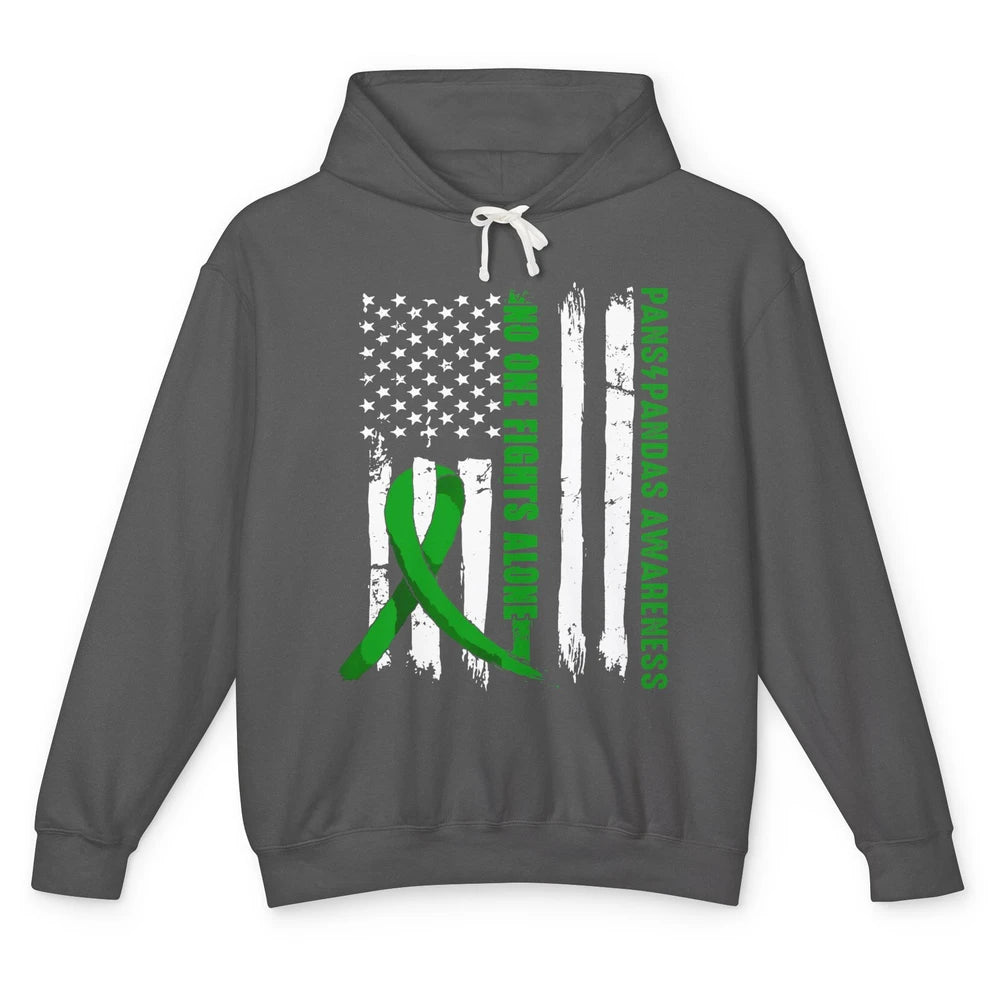 PANS/PANDAS Awareness Retro US Flag No One Fight Alone Unisex Lightweight Hoodie