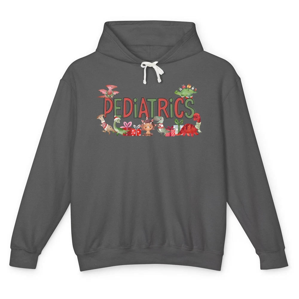 Pediatrics Christmas PEDS Nurse Dinosaur Xmas Physical Nurse Unisex Lightweight Hoodie