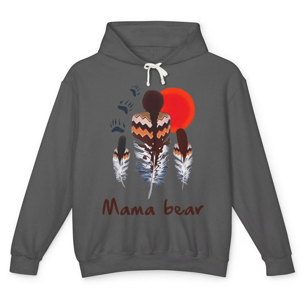 Native Americans Mama Bear Mother and Daughter Tribal Unisex Lightweight Hoodie