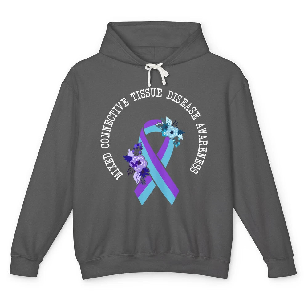 Mixed Connective Tissue Disease Awareness MCTD Floral Ribbon Unisex Lightweight Hoodie