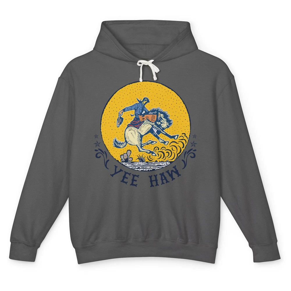 Retro Cowboy Yeehaw Western Country Cowgirls Horse Lovers Unisex Lightweight Hoodie