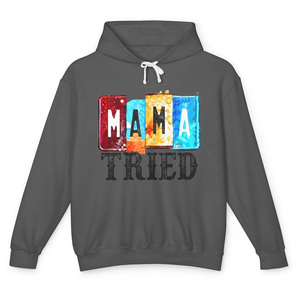 Retro Mama Tried Beer Mama Western Country Mama Cowgirl Gift Unisex Lightweight Hoodie