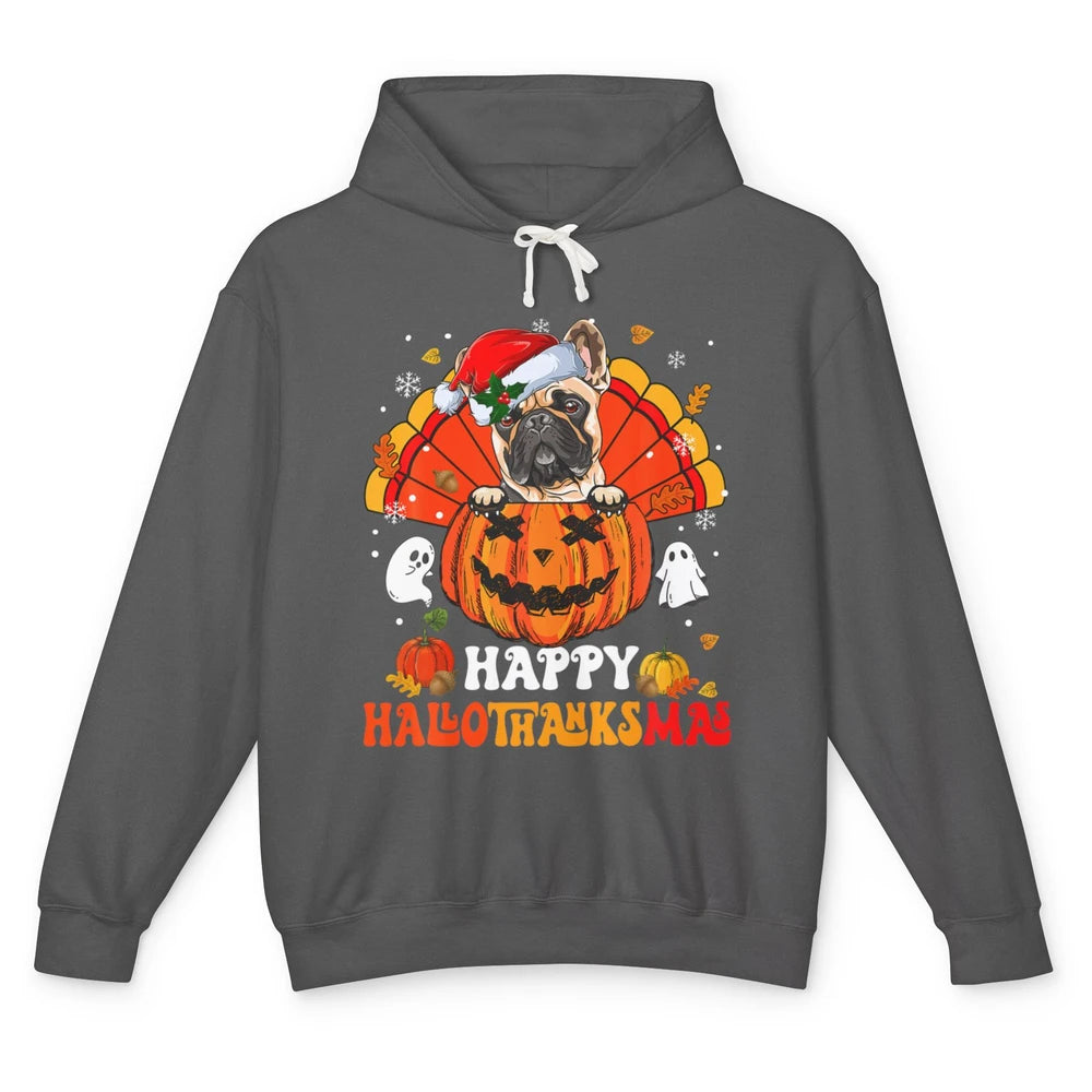 Mummy French Bulldog Dog Witch Happy Halloween Spooky Season Unisex Lightweight Hoodie
