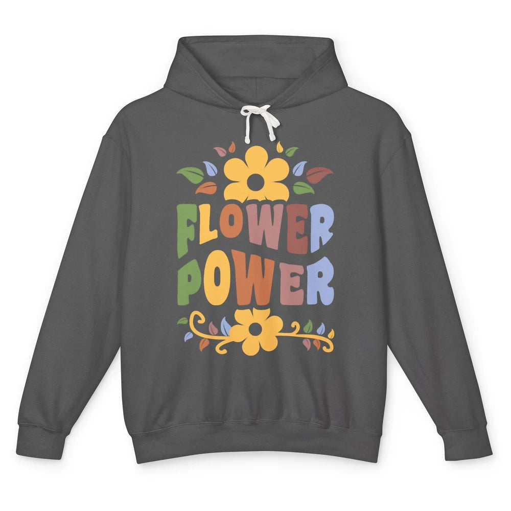 Retro 60s Groovy Flower Power 1960s Hippie Floral Positive Unisex Lightweight Hoodie