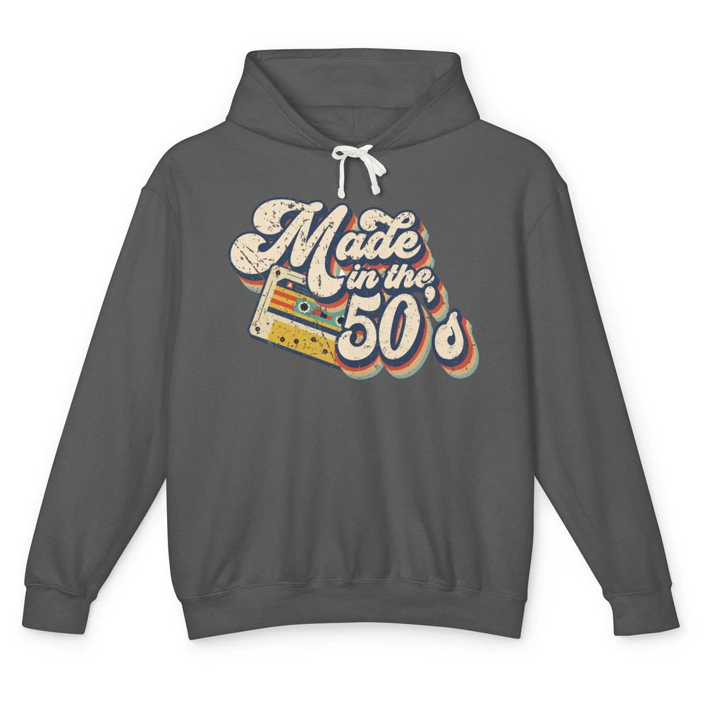 Retro Cassette Made In The 50's 1950s Born Birthday Day Gift Unisex Lightweight Hoodie