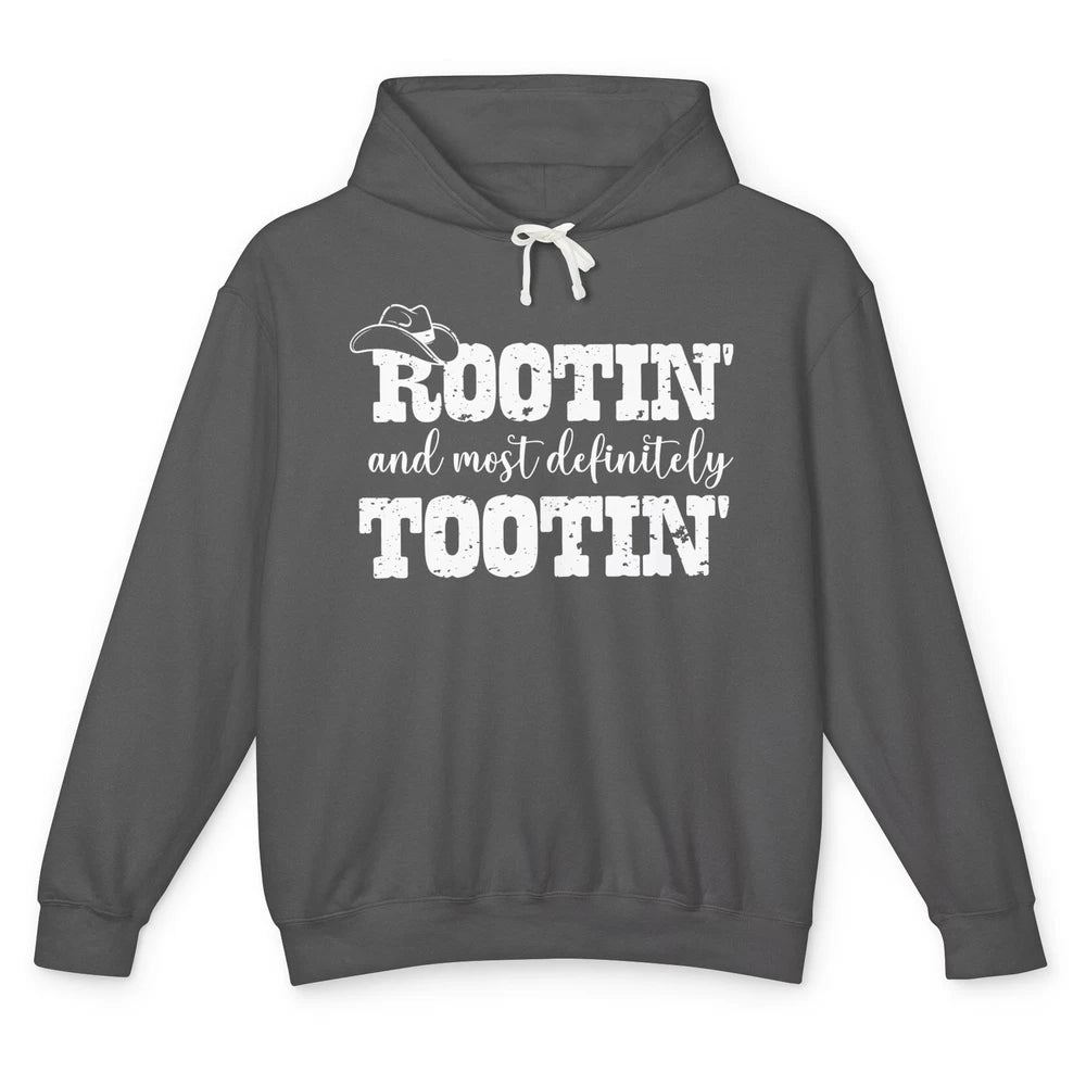 Funny Cowboy Baby Rooting Tooting New Dad And Baby Matching Unisex Lightweight Hoodie
