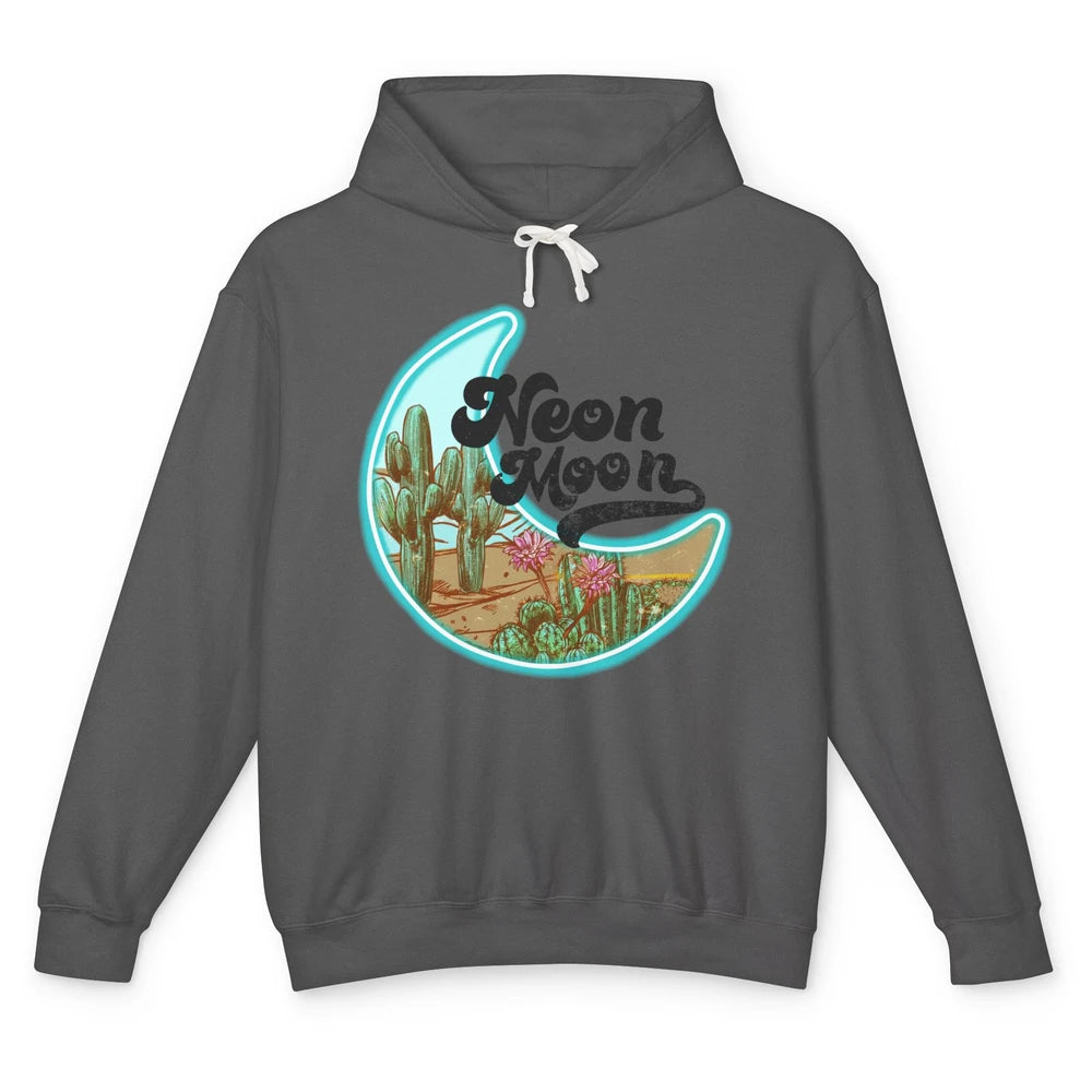 Neon Moon Cactus Flower Desert Western Cowboy Rodeo Vintage Unisex Lightweight Hoodie