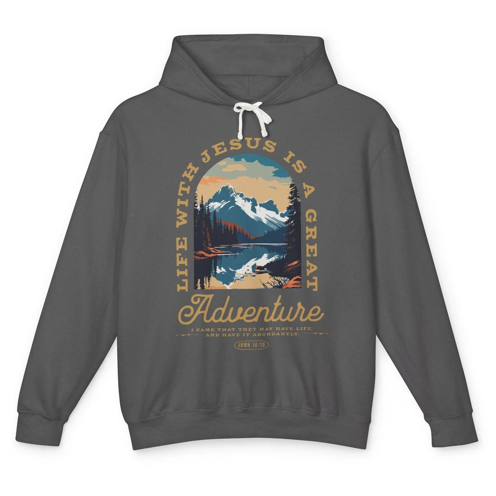 Christian Life With Jesus Is Great Adventure Bible Religious Unisex Lightweight Hoodie