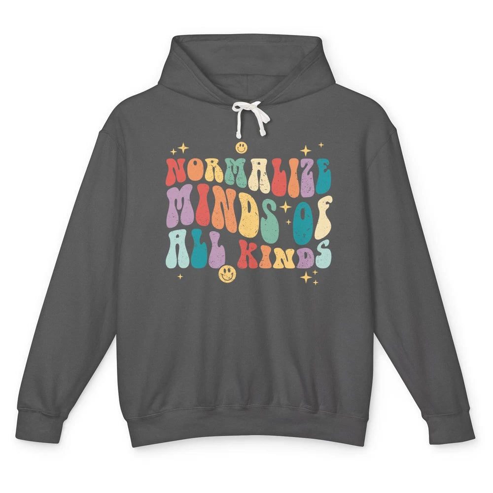 Retro Autism Normalize Minds Of All Kinds Neurodiversity Unisex Lightweight Hoodie