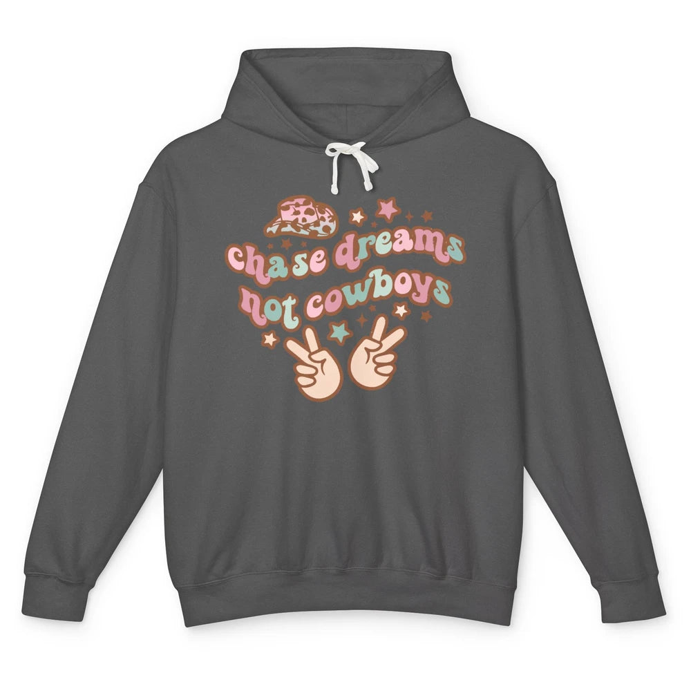 Retro Chase Dreams Not Cowboys Groovy Hippie Western Country Unisex Lightweight Hoodie