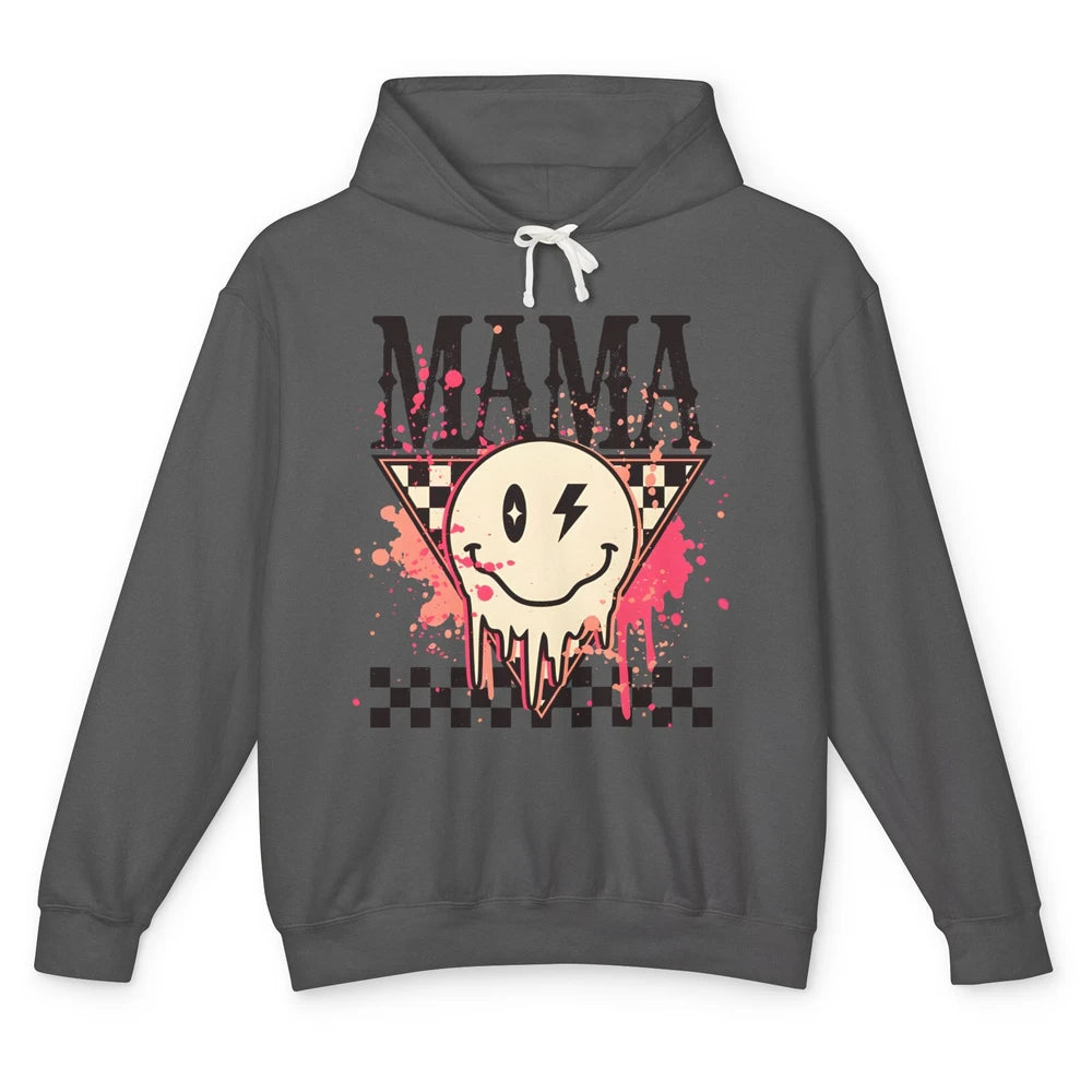 Retro Mama Lightning Bolt Smiling Face Western Mothers Day Unisex Lightweight Hoodie