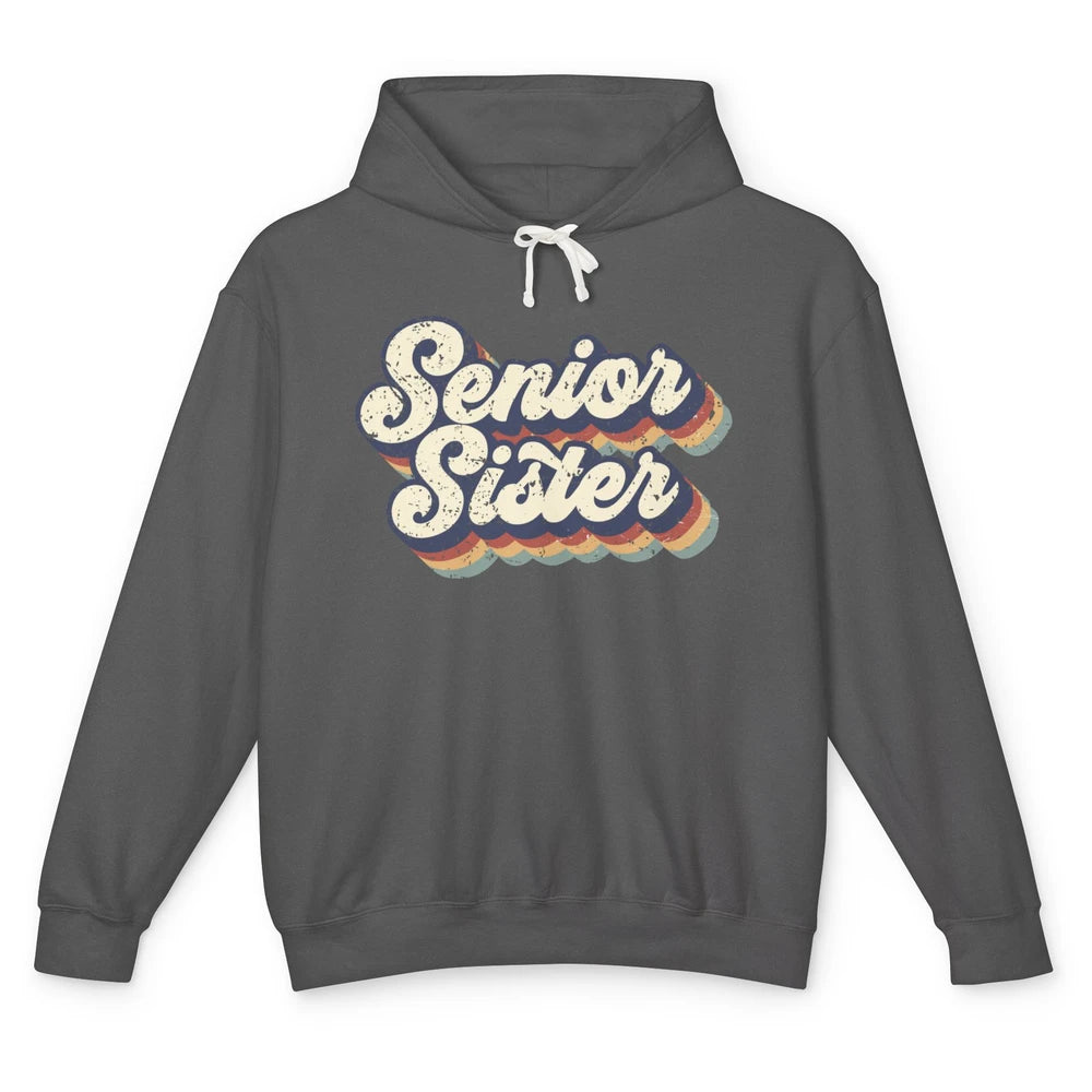 Retro Senior Sister Class Of 2022 Graduate Sister Gift Unisex Lightweight Hoodie