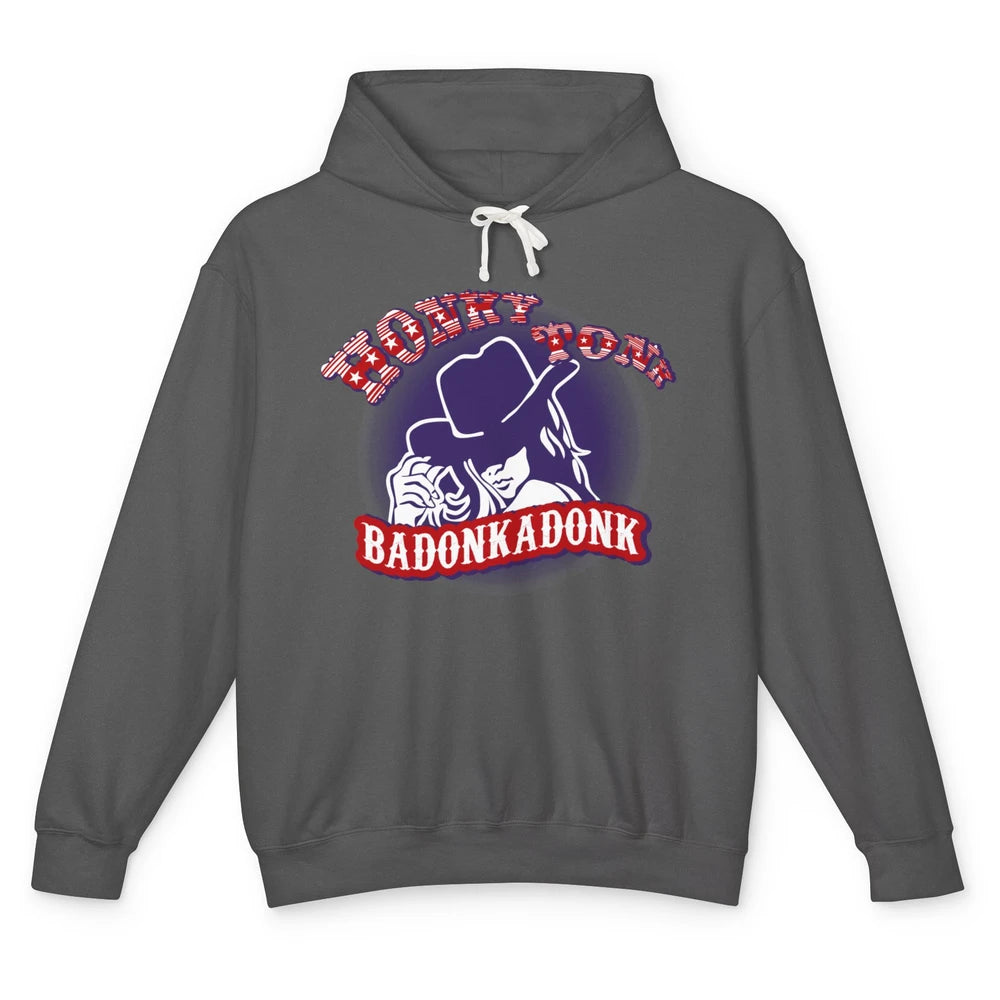 Retro Cowgirl Honky Tonk Badonkadonk Western Country Unisex Lightweight Hoodie