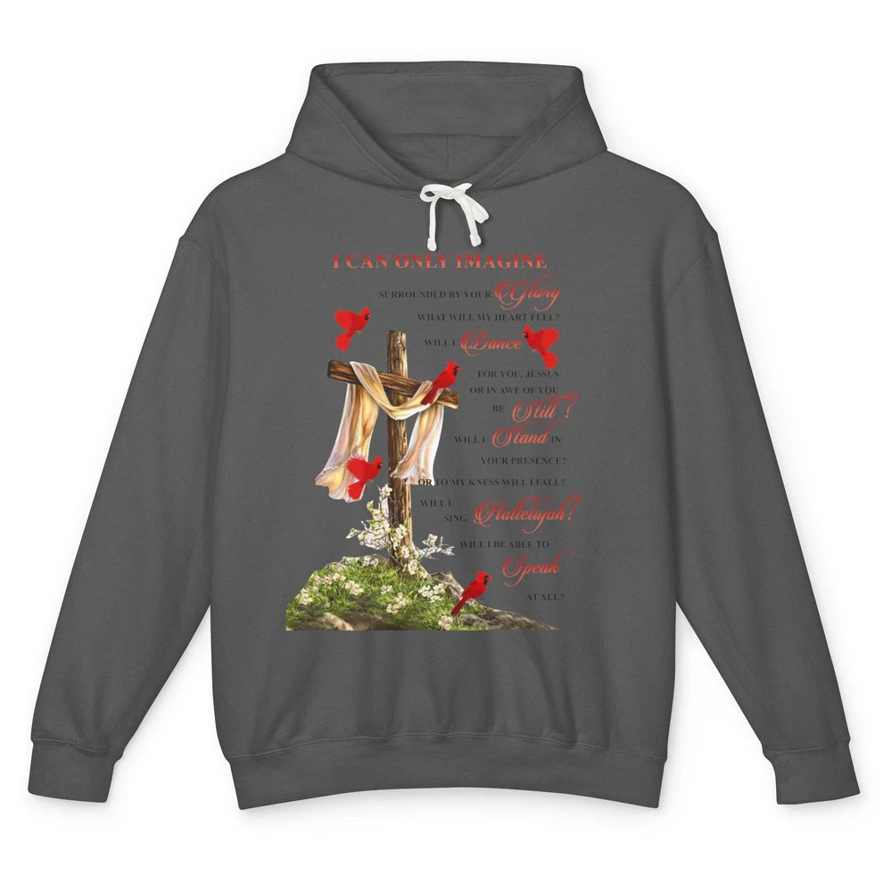 Jesus Cross Cardinals I Can Imagine Christian Religious Unisex Lightweight Hoodie