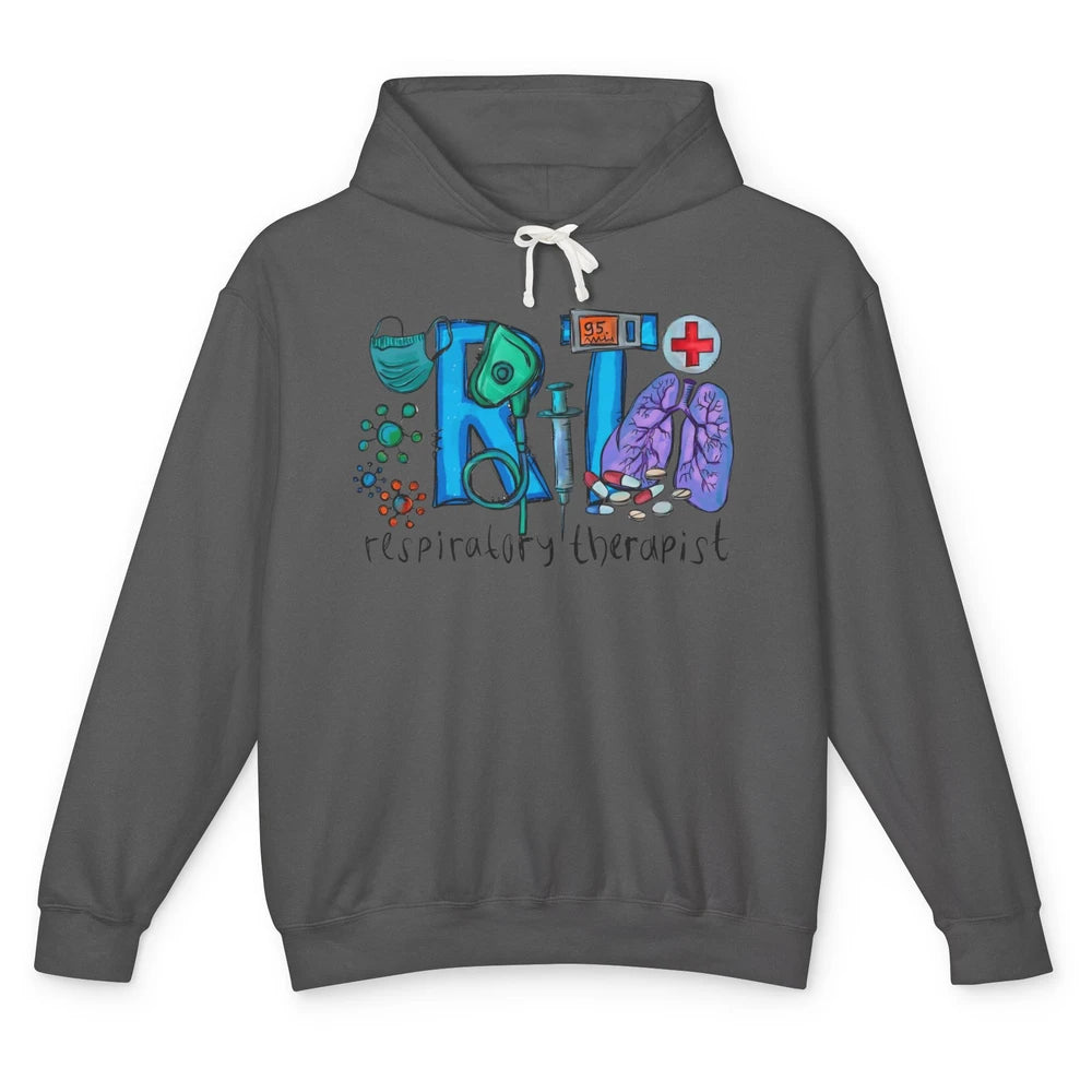 Respiratory Therapist Western Respiratory Therapy Hand Drawn Unisex Lightweight Hoodie