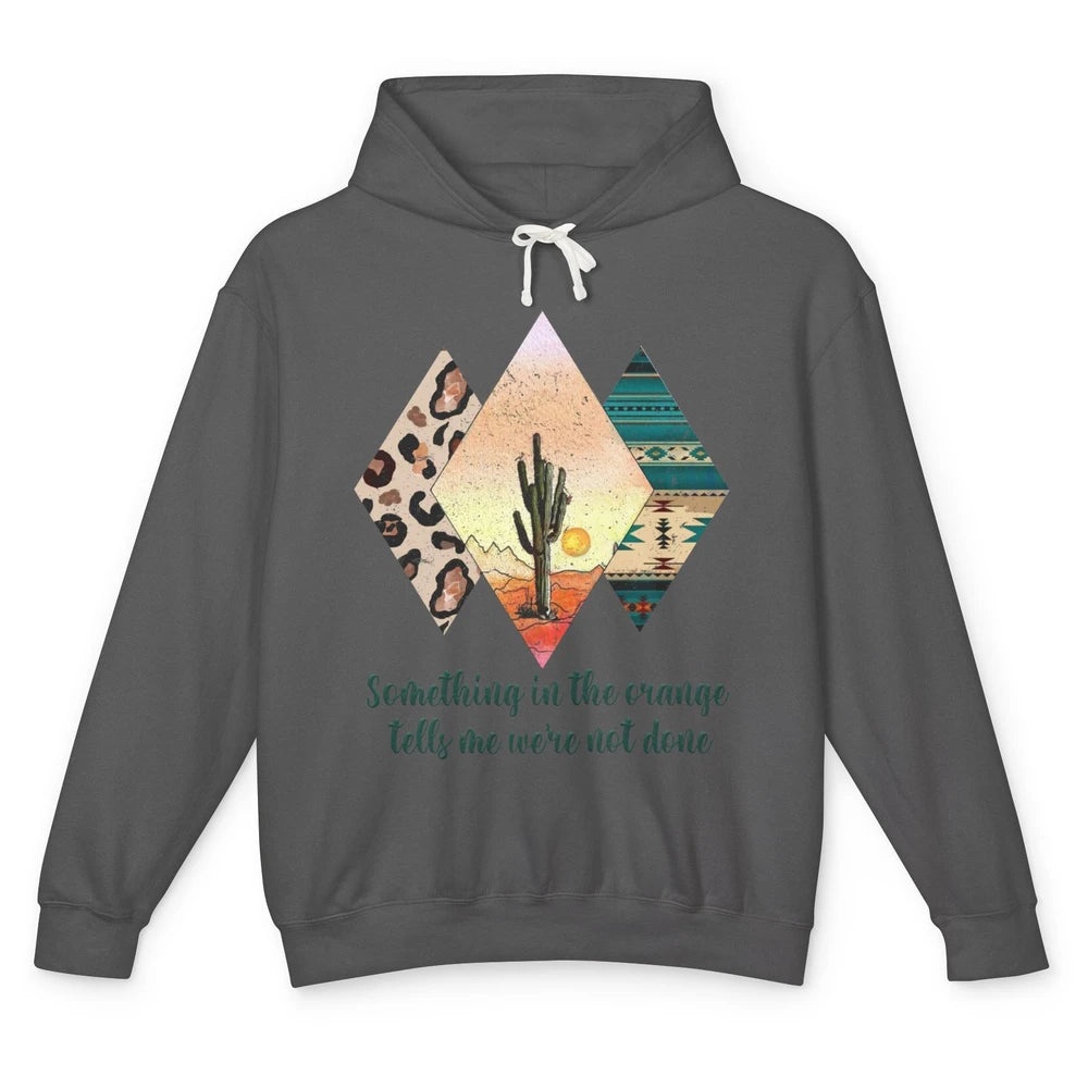 Retro Leopard Something In The Orange Desert Cactus Western Unisex Lightweight Hoodie