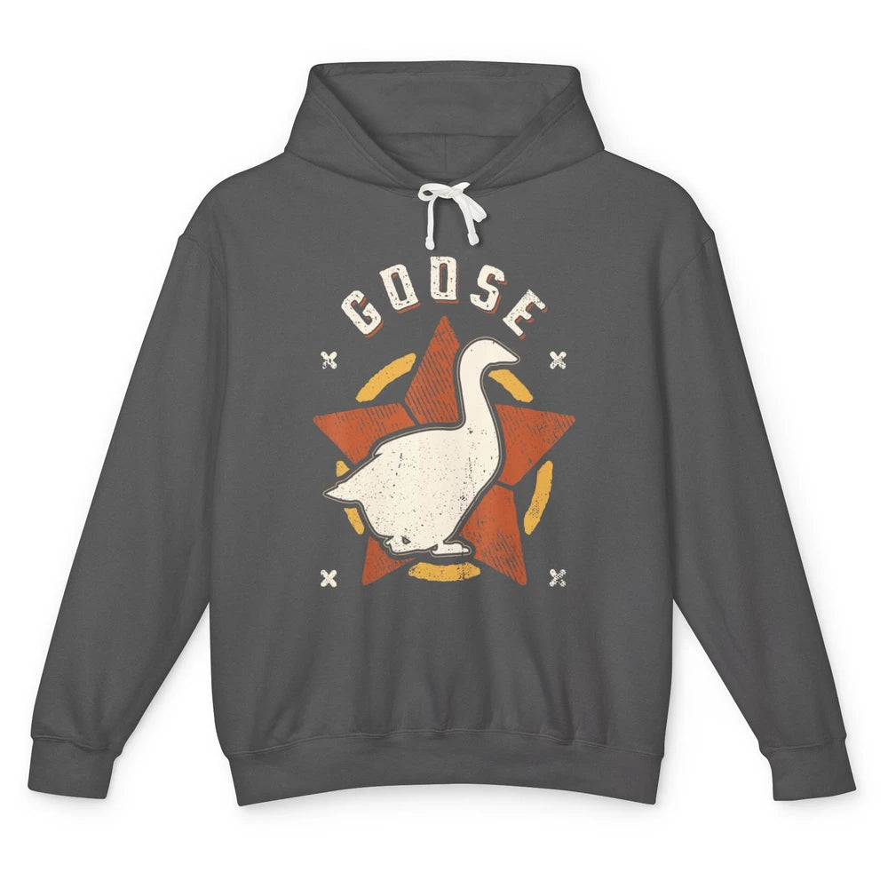Funny Goose Vintage Retro Classic Wild Animal Sarcastic Meme Unisex Lightweight Hoodie